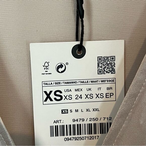 Zara Satin Effect Front Tie Knot Button Up Crop Top - Picture 6 of 9